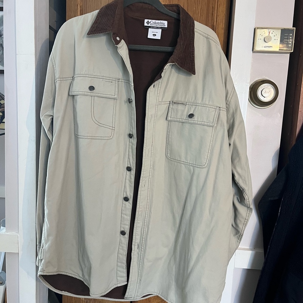Columbia Outdoor Corduroy Collar Fleece Chore Jacket Men's Size L